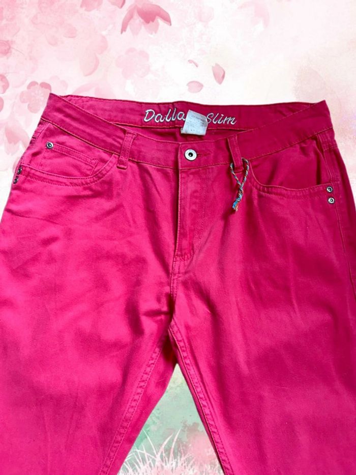 🩷🌷Jean fuchsia court 7/8 vintage Y2K cropped jeans🌷🩷 - photo numéro 2