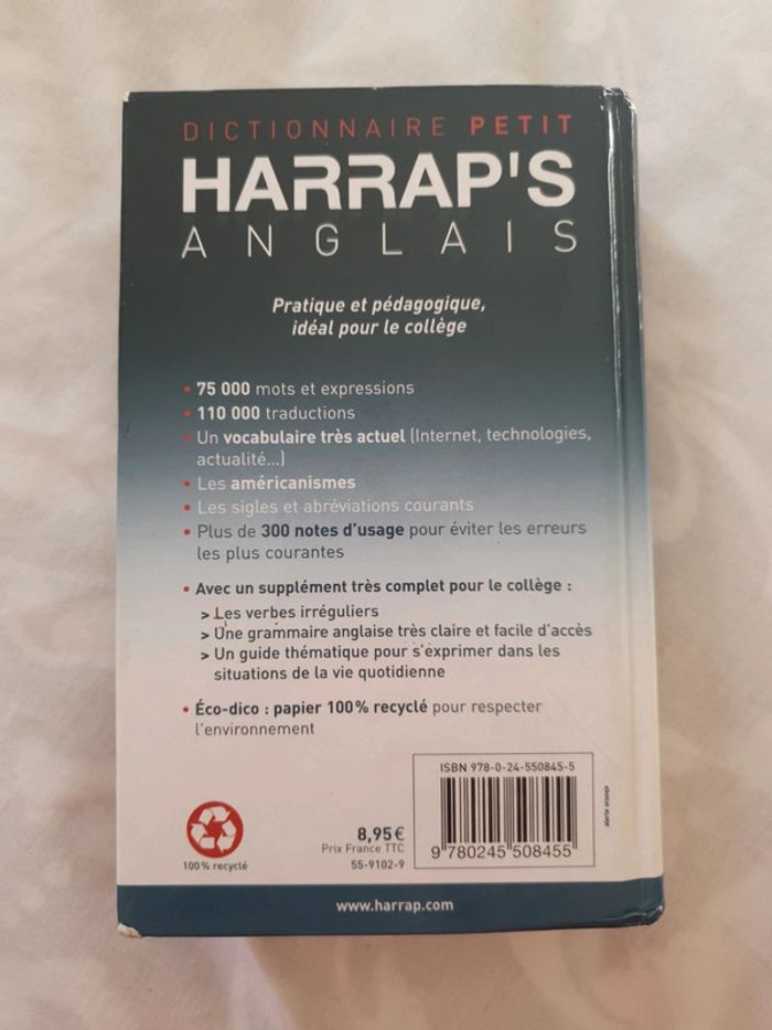 Dictionnaire anglais français Harrap's - photo numéro 2