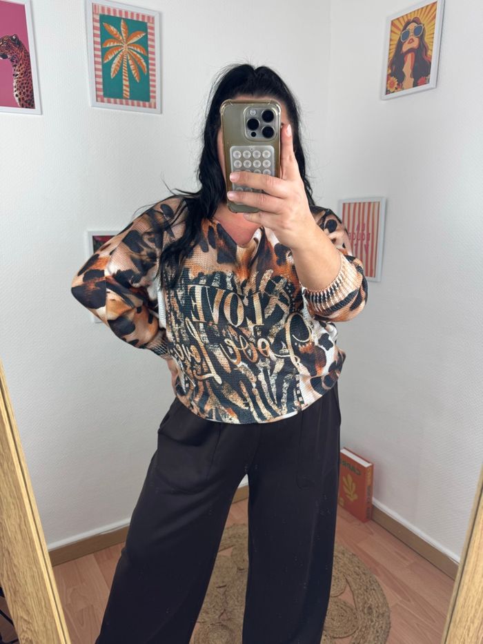 Pull léger imprimé léopard