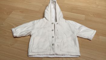 Pull molletonné ou veste entré-saison - Blanc casse - 68 cm