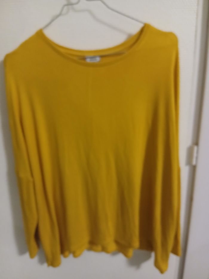 Pull femme moutarde taille L matiere viscose ,acrilyque demi manches - photo numéro 6