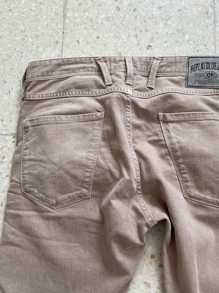Jean beige replay anbass taille 40 très bon état - photo numéro 3
