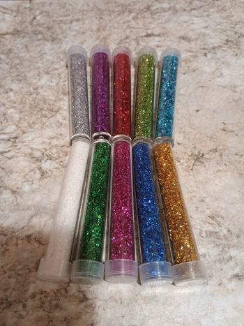 Lot de 10 flacons de paillettes
