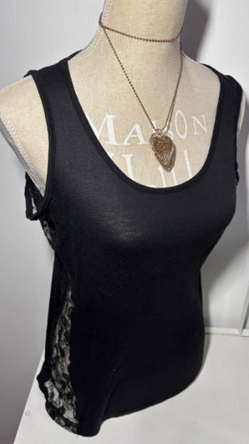 🎽 Débardeur noir avec dentelle toumai taille 38 M
