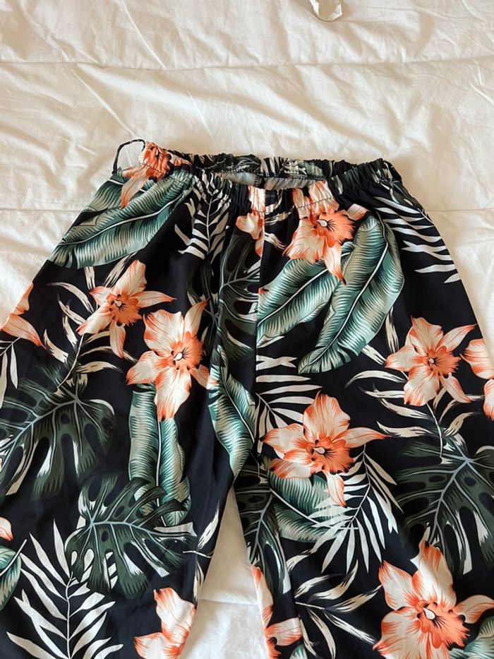 Pantalon Large Fleuri motifs Hawaiien Taille unique - photo numéro 2
