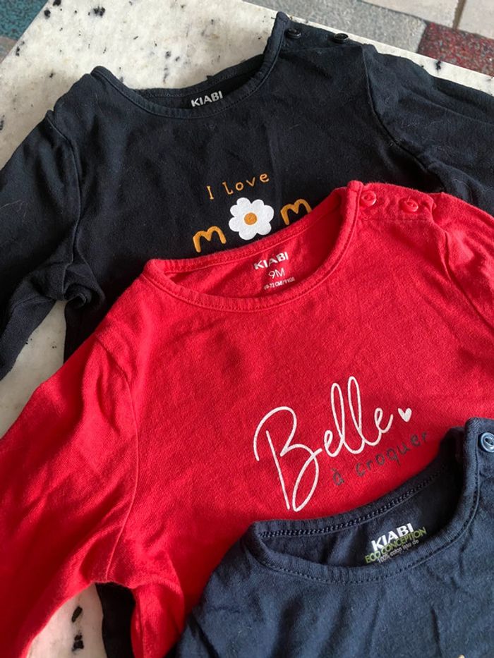 Lot 5 t-shirt manches longues Kiabi 9mois - photo numéro 4