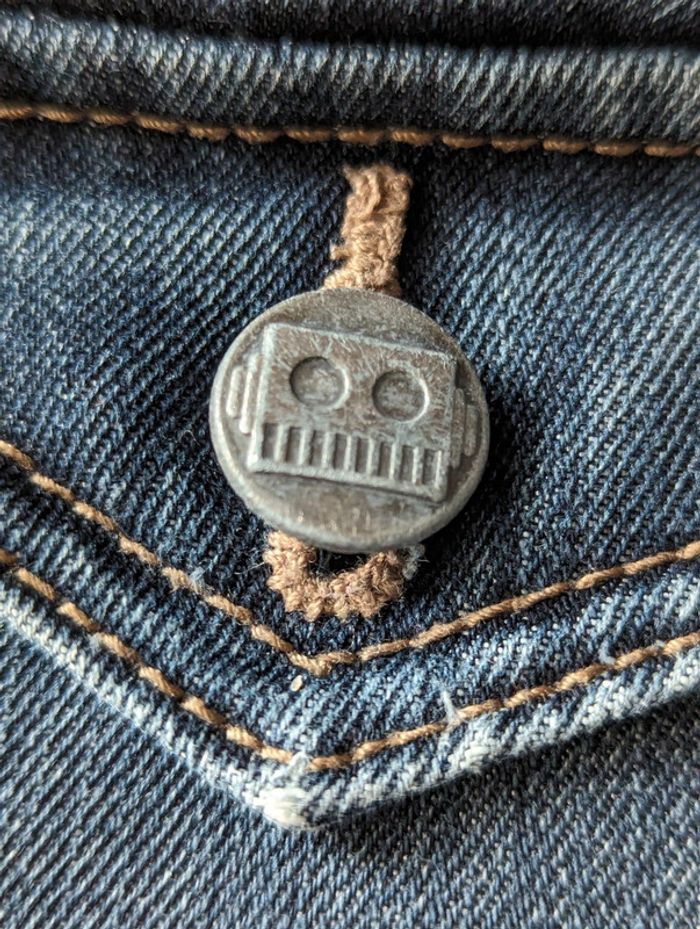 Jean bleu motif robot garçon taille 8 ans - photo numéro 5