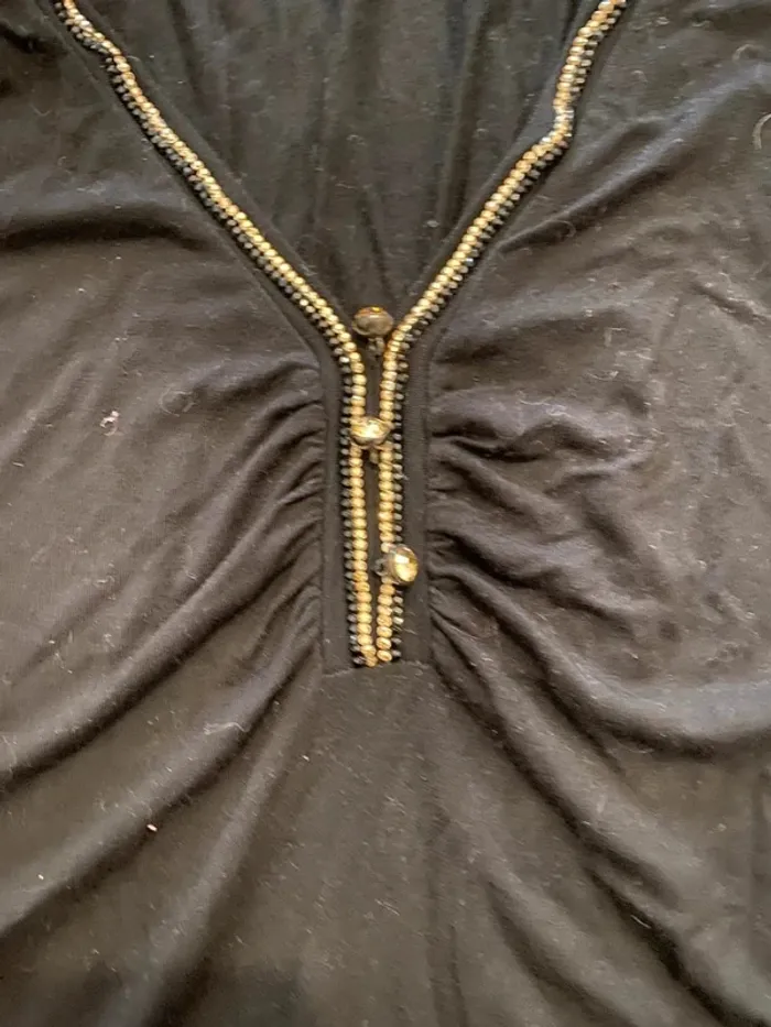 Top en viscose noire et strass Roccobarocco taille 48 IT (44 FR) - photo numéro 3