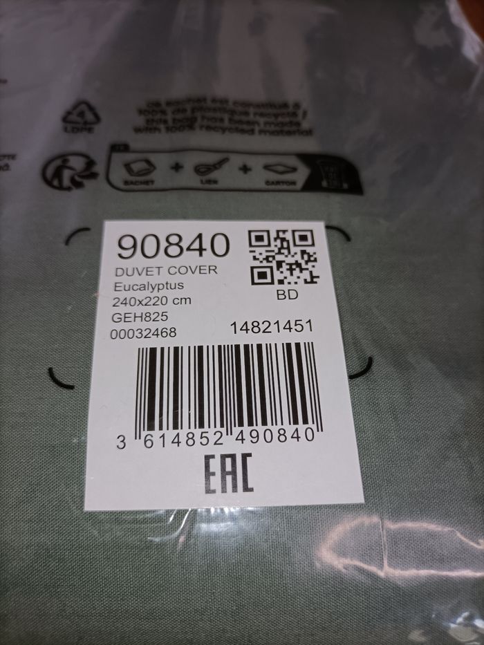 Ensemble neuf housse de couette Percale de coton bio 240*220 cm + 2 taies d'oreillers 63*63 cm La redoute - photo numéro 7