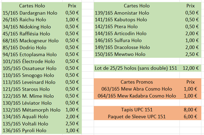 Vente de cartes Pokémon Reverse et Holo – Série 151 🔥 - photo numéro 5