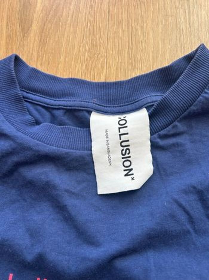 T-shirt oversize collusion bleu et rose - photo numéro 4