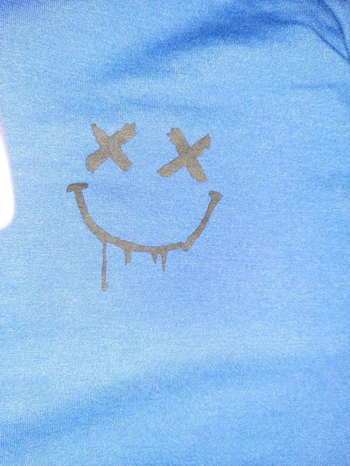 Sweat shirt homme capuche .bleu et noir.taille M. - photo numéro 2