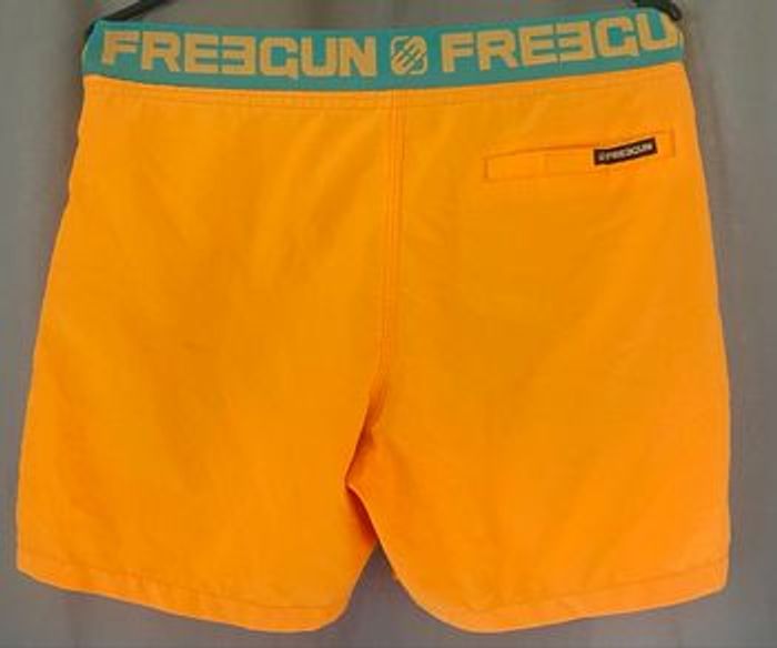 Short de bain »Freegun »orange et bleu turquoise - photo numéro 2