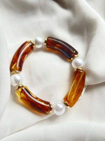 Bracelet élastique couleur ambre 