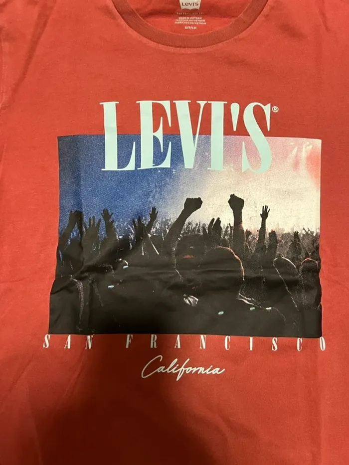 T shirt levi’s rouge imprimé taille s - photo numéro 2