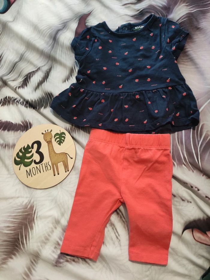 Ensemble d'été haut et legging court 3 mois