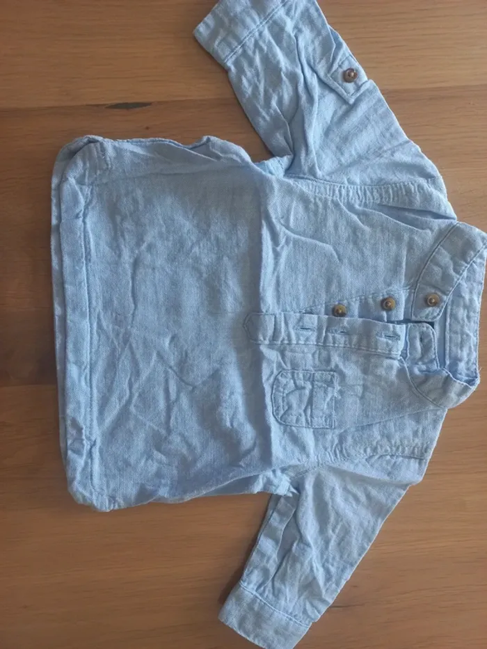 Ensemble chemise et pantalon lin 3 mois - photo numéro 2