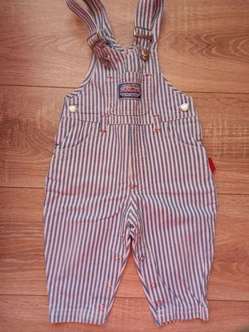 Salopette été rayé bleu taille 6 mois