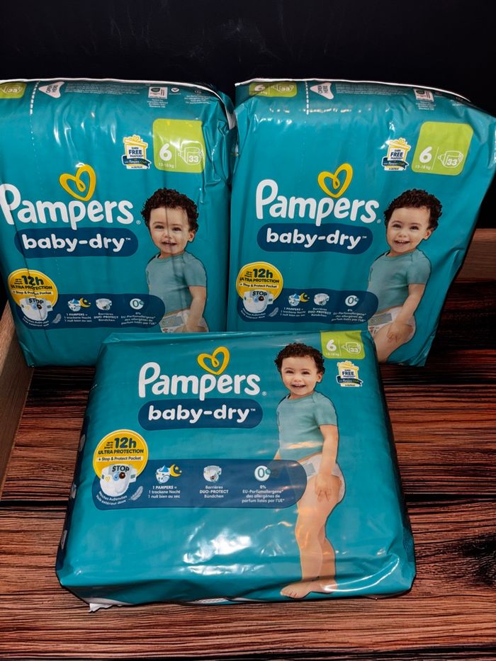 Trio-Pack De 102 Couches Pampers  Baby-Dry Neuf Dans L’emballage. - photo numéro 2