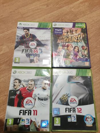 Lot 3 FIFA et Kinect Adventure Xbox 360
