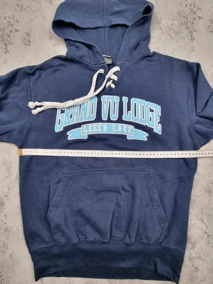 Pull capuche universitaire bleu, S Hommes - photo numéro 8