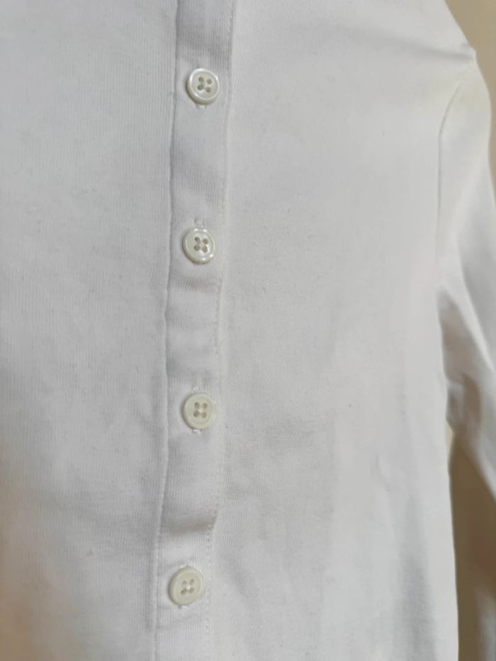 Top court cropped blanc bouton S H&M en coton - photo numéro 4