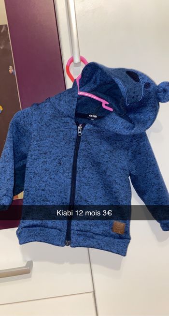 Gilet zippé 12 mois bleu