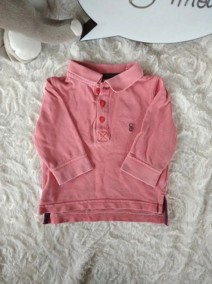 Polo manches longues Garçon 6 mois Obaïbi 100% coton - photo numéro 2