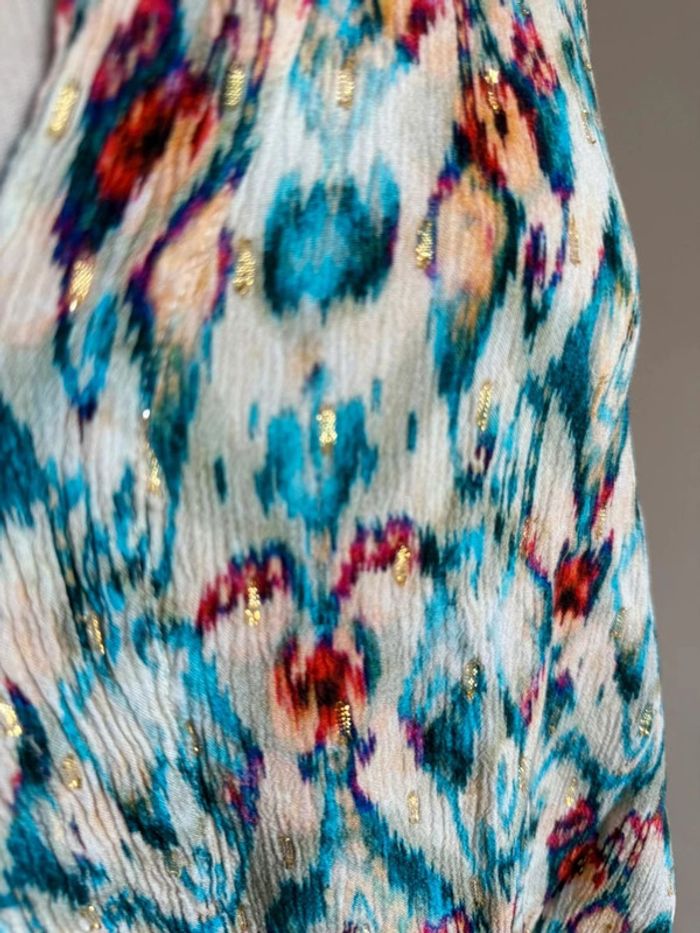 Superbe ensemble pantalon fluide et blouse assortie en viscose Zara 🌸 L XL 40 42 - photo numéro 8