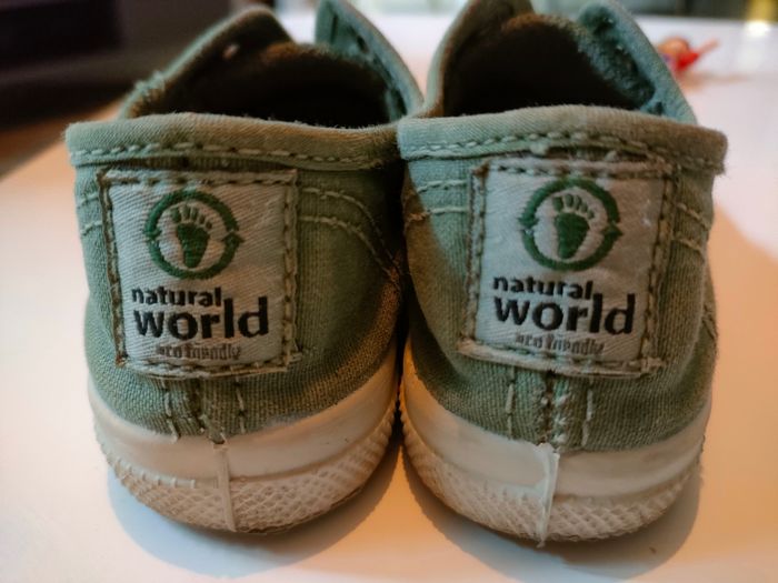 Baskets Natural World taille 24 mixte vert sauge - photo numéro 6