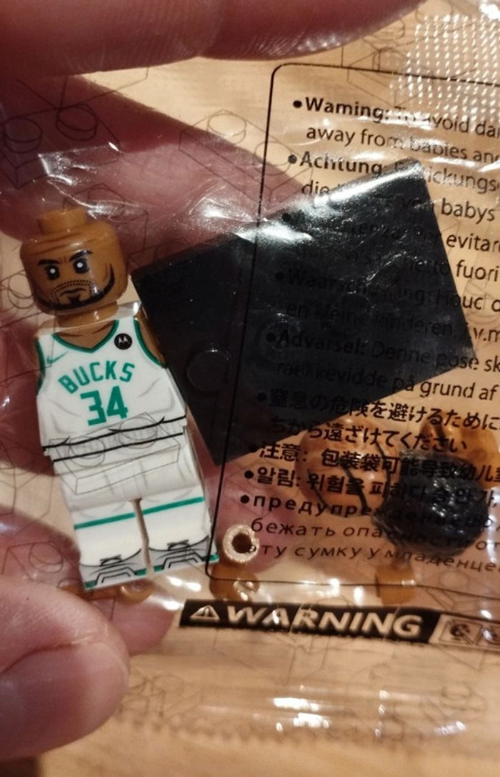 Petitem personnage type Lego basketball NBA neuf Giannis Antetokounmpo Milwaukee bucks