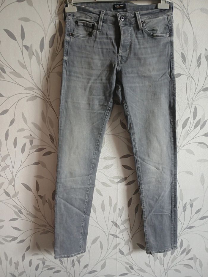 🍍 Jeans slim gris homme Jack&Jones taille M - photo numéro 2