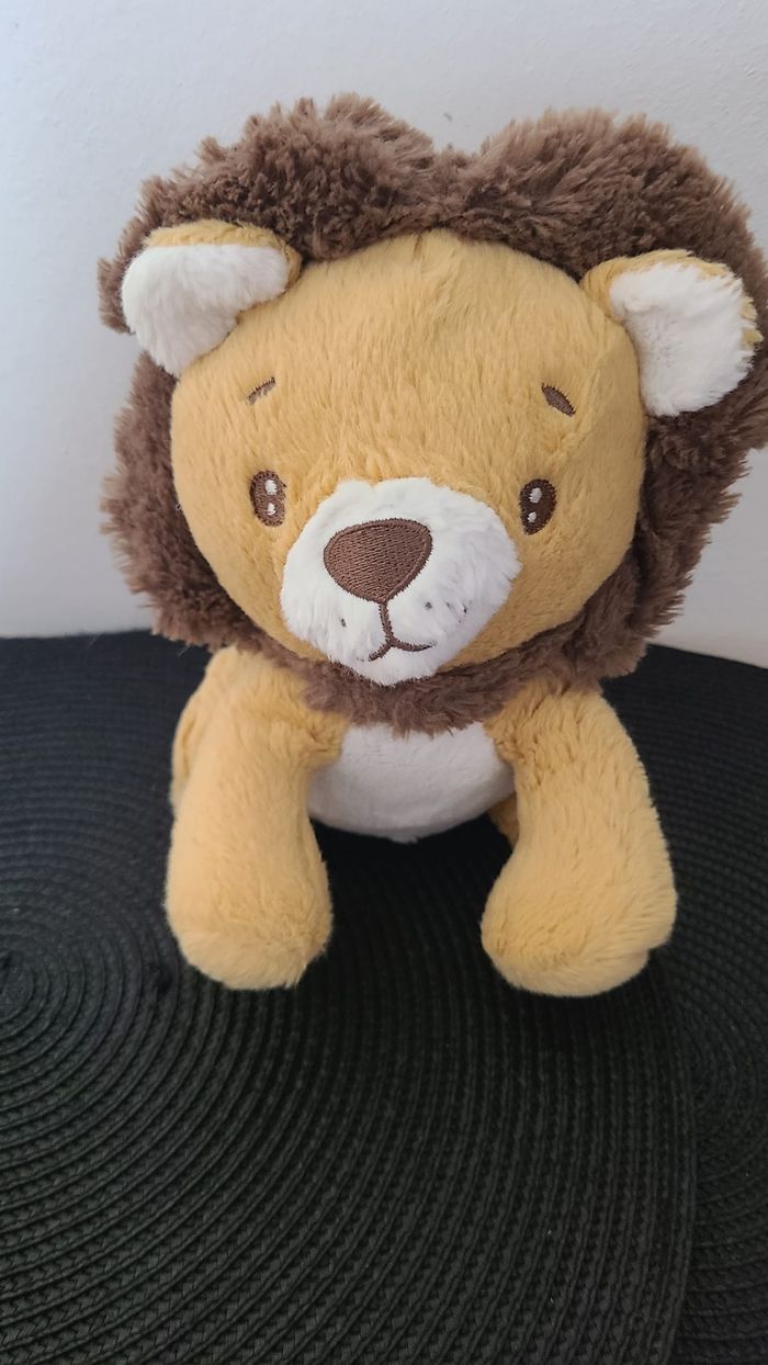 Peluche/Doudou Lion Beige Blanc Crinière Marron 20cm - ZD Trading Action