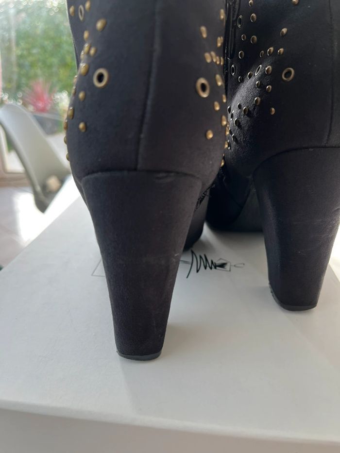 Bottines/chaussures femme taille 39 bleues marine - photo numéro 4