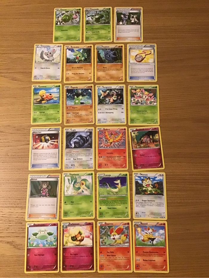Lot 23 cartes Pokémon XY impact des destins vintage anciennes lugia sulfura zygarde holo