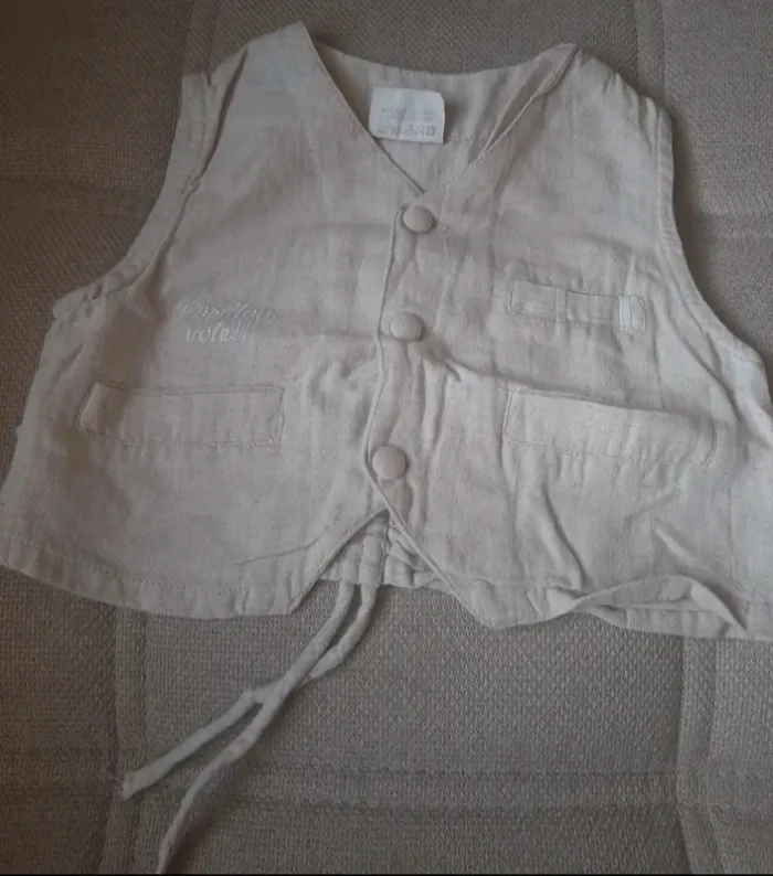Gilet sans manche beige tim pouce