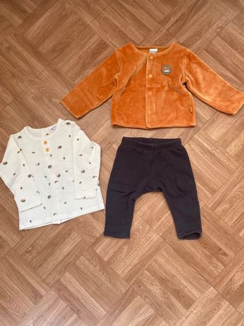 Ensemble 3 pièces gilet + t-shirt + pantalon taille 6 mois  P’tit Bisou