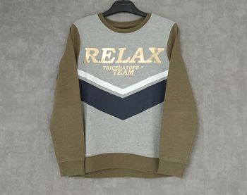 Pull kaki/gris clair