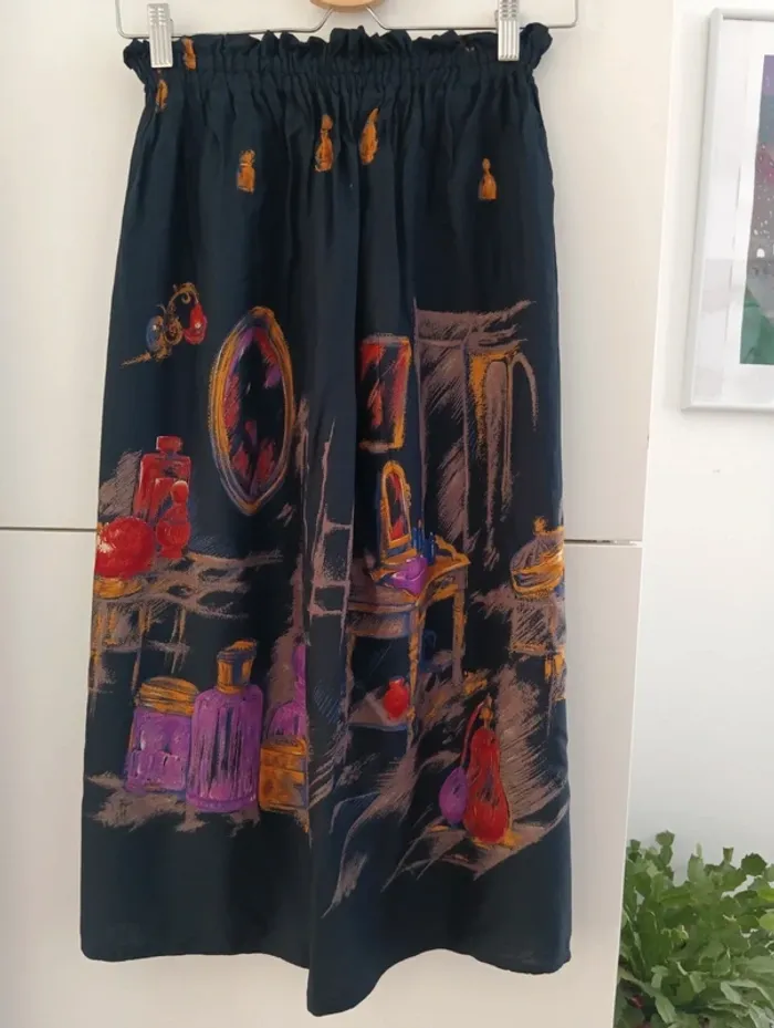 Jupe midi vintage handmade non doublée taille 34/ 36 est