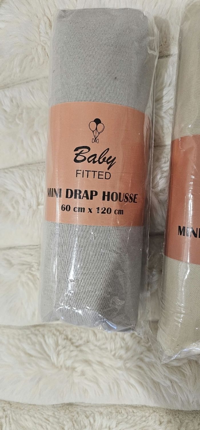 Lot de 2 draps housses 60×120cm Neufs - photo numéro 3