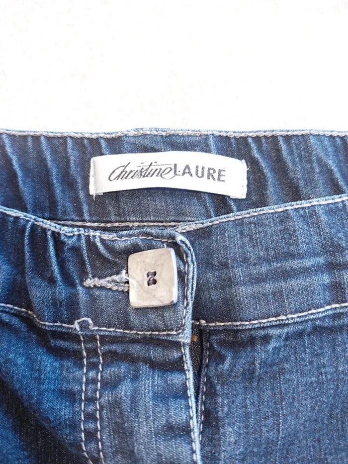 💫 Sublime jeans pantacourt Christine Laure en parfait état marine T 42 44 une pépite - photo numéro 8