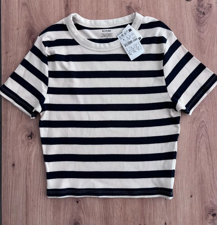 T-shirt rayé coton femme taille S / 36 marque kiabi