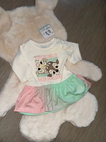 Magnifique robe Disney ton pastel 6 mois neuve