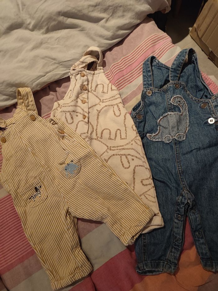 Lot de 3 salopettes 6 mois