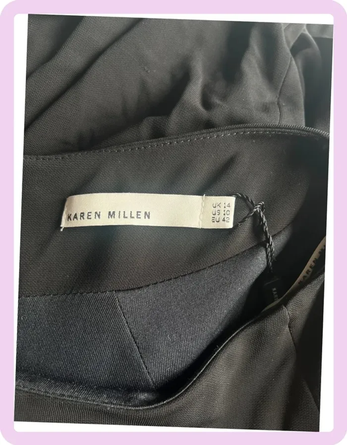 Karen Millen Robe Drapée Noire Taille 42 – Neuve avec Étiquette - Idéale Mi saison - photo numéro 4