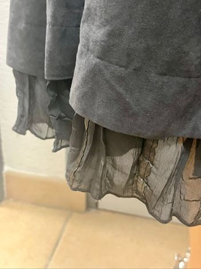 Jupe longue grise broderie - photo numéro 4