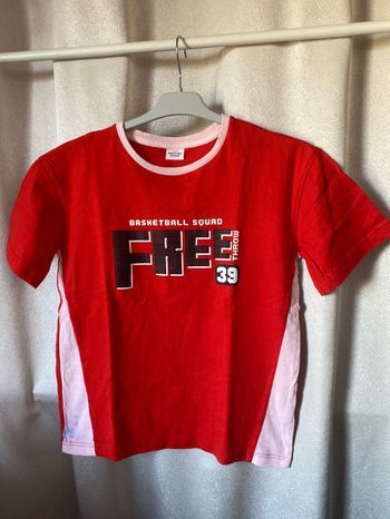 T-shirt rouge basket ball squad 12 ans Tape à l'œil