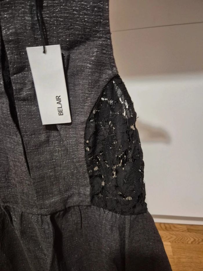 Robe classe BEL AIR grise argenté avec dentelle Taille 3 M - photo numéro 3