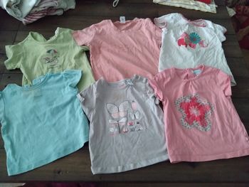 Lot de 6 t shirt bébé fille 18 mois