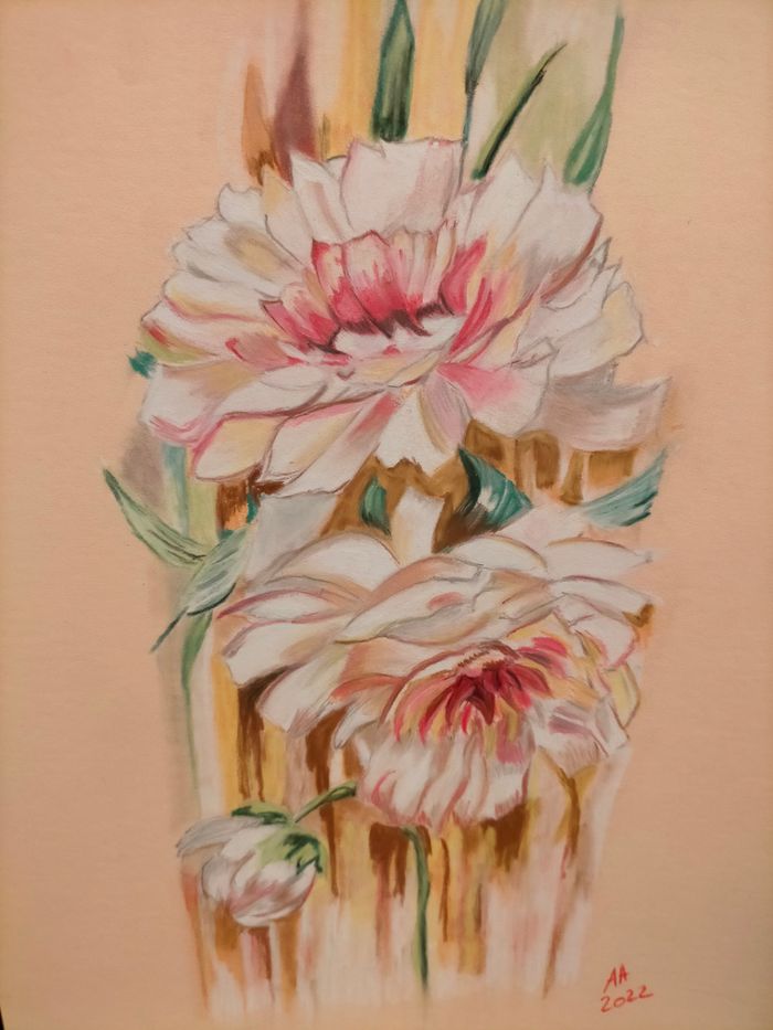 Les pivoines réalisation pastel - photo numéro 4